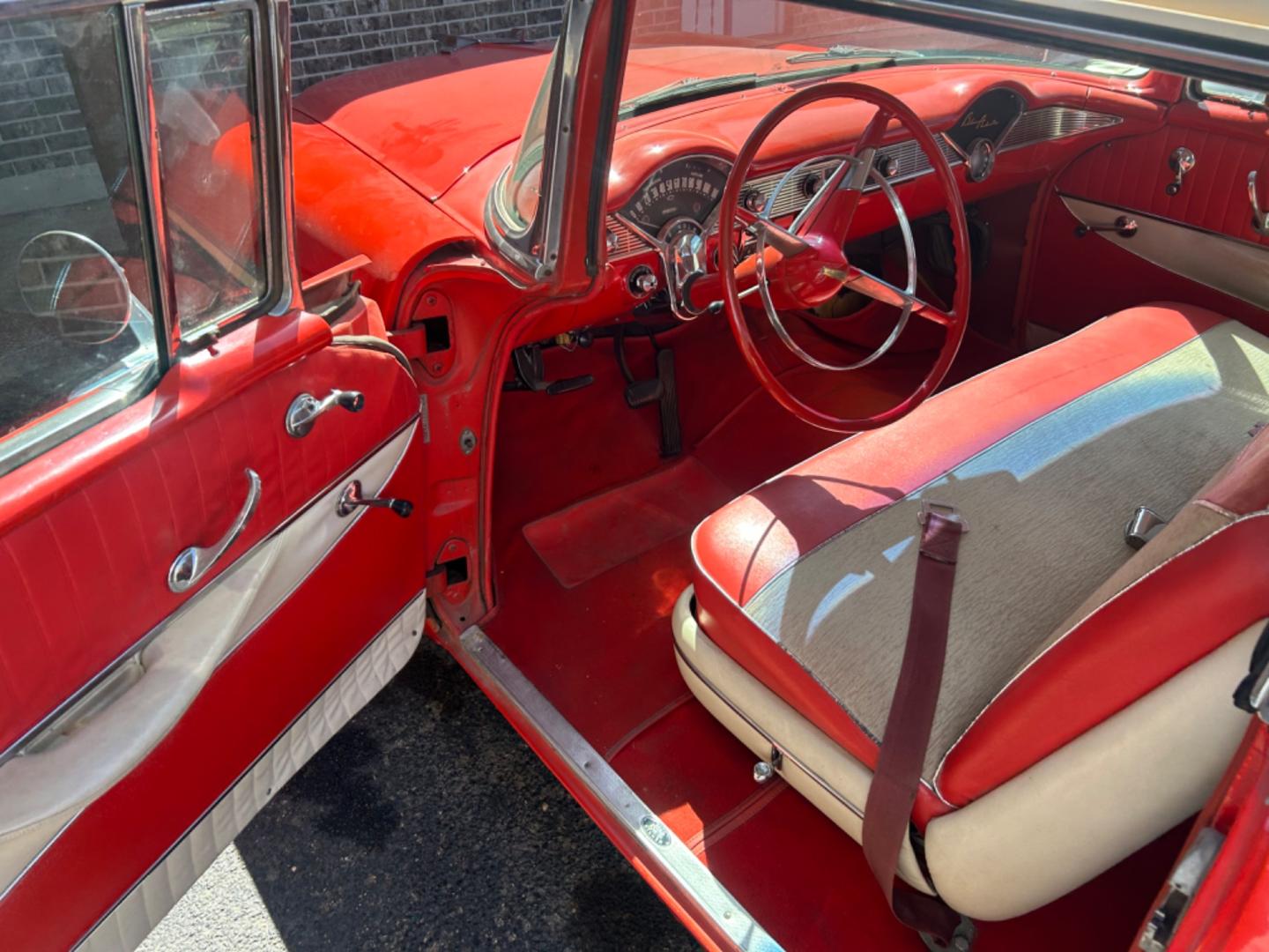 1956 Red Chevrolet Bel Air Bel Air (C56F032989) , located at 1687 Business 35 S, New Braunfels, TX, 78130, (830) 625-7159, 29.655487, -98.051491 - Photo#6